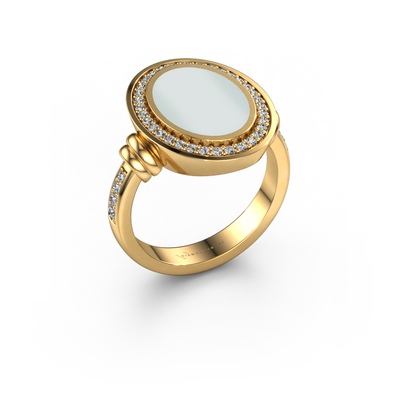 Bild von Herrenring Servie 3 585 Gold Grüner Lagenstein 14x10 mm