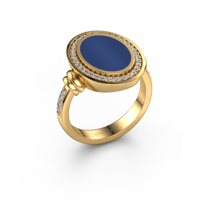 Image of Men's ring Servie 3 585 gold Lapis 14x10 mm