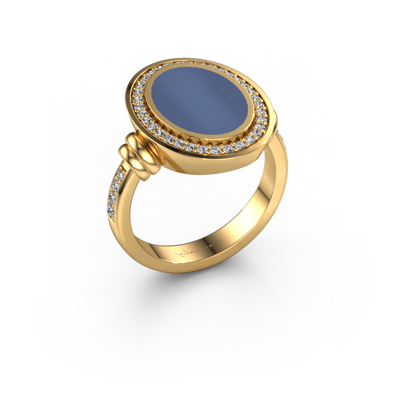 Bild von Herrenring Servie 3 585 Gold Blau Lagenstein 14x10 mm