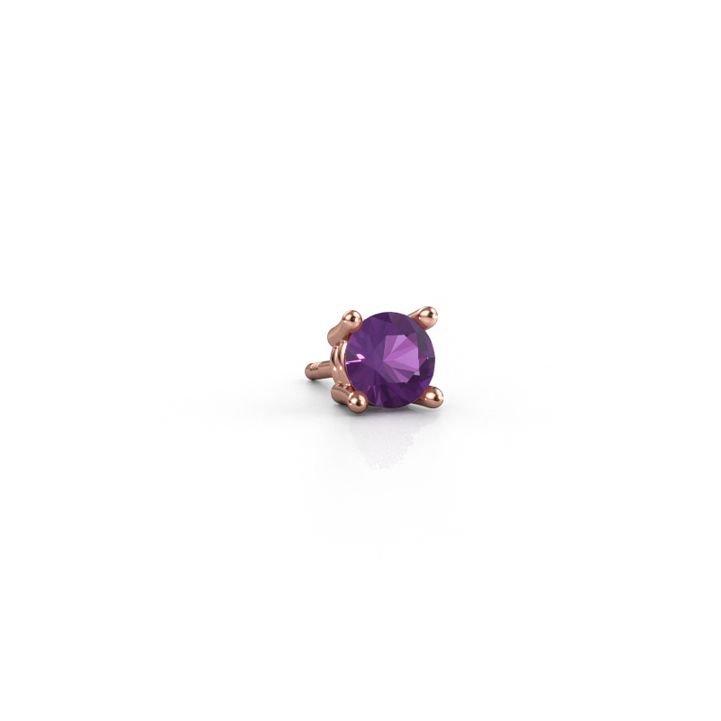 Image of Men's earring Seth 585 rose gold Amethyst 5 mm