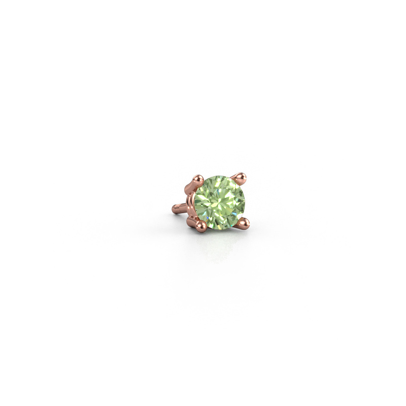 Image de Boucle d'oreille homme Seth 585 or rose Diamants synthétiques vert 5 mm