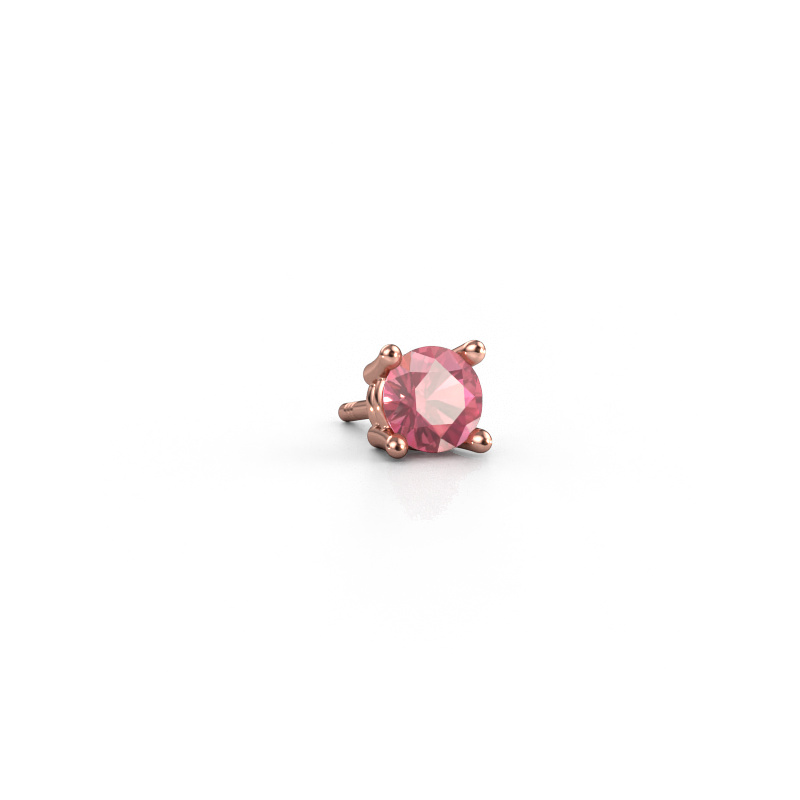 Image of Men's earring Seth 585 rose gold Tourmaline pink 5 mm