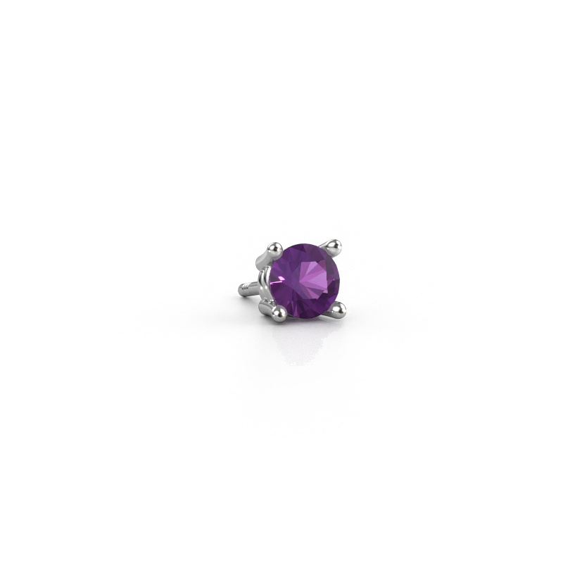 Image of Men's earring Seth 585 white gold Amethyst 5 mm