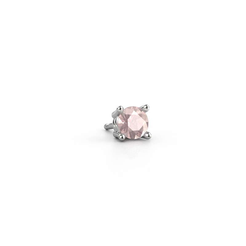 Image of Men's earring Seth 585 white gold Morganite champagne 5 mm