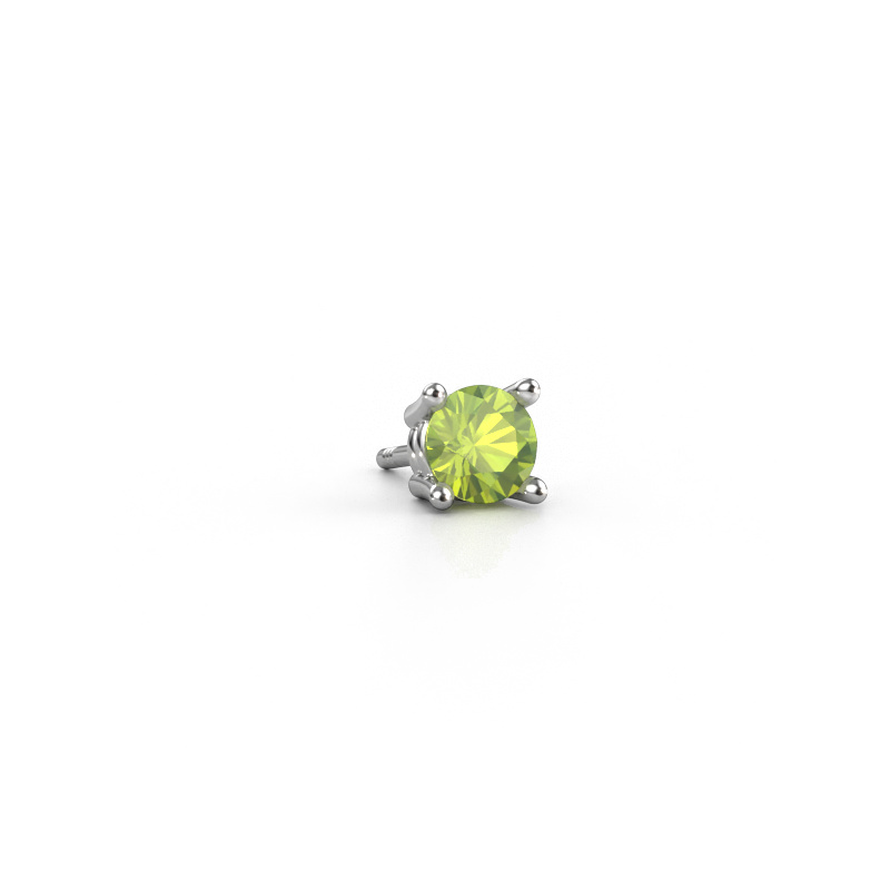 Image of Men's earring Seth 585 white gold Peridot 5 mm