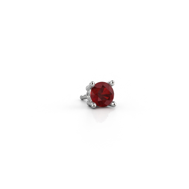 Image of Men's earring Seth 585 white gold Ruby 5 mm