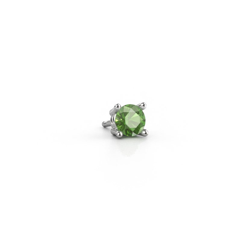 Image de Boucle d'oreille homme Seth 585 or blanc Vert tourmaline 5 mm