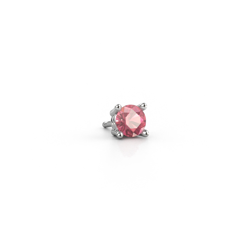 Image of Men's earring Seth 585 white gold Tourmaline pink 5 mm