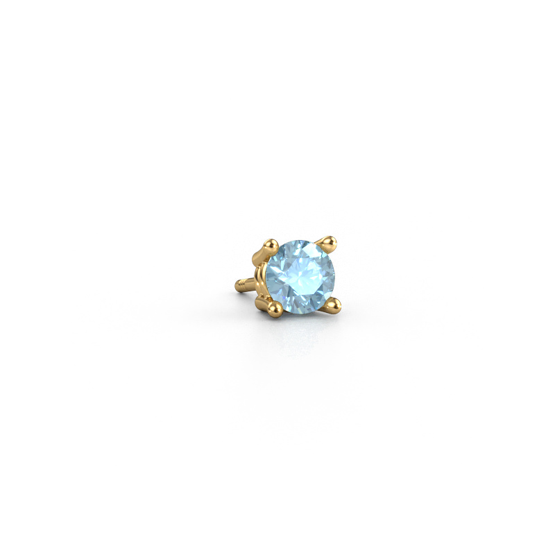 Image of Men's earring Seth 585 gold Blue lab grown diamond 5 mm