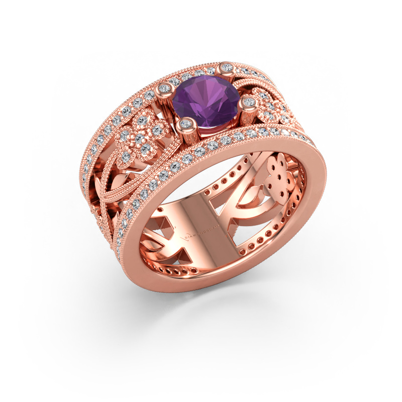 Immagine di Anello Severine 585 oro rosa Ametista 6 mm