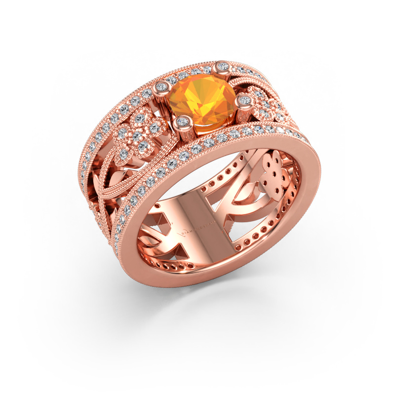 Bild av Ring Severine 585 roséguld Citrin 6 mm