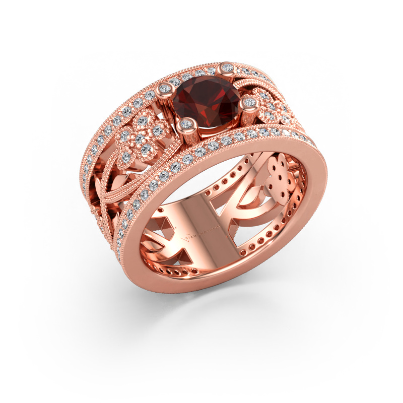 Immagine di Anello Severine 585 oro rosa Granato 6 mm