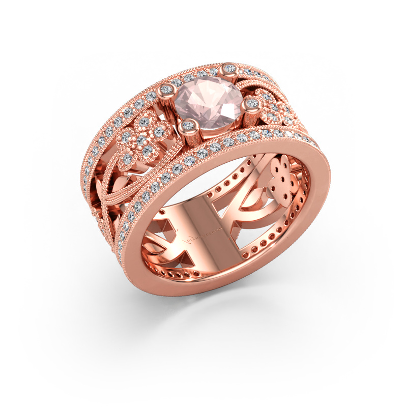 Immagine di Anello Severine 585 oro rosa Morganite champagne 6 mm
