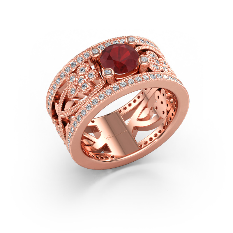 Bild av Ring Severine 585 roséguld Rubin 6 mm