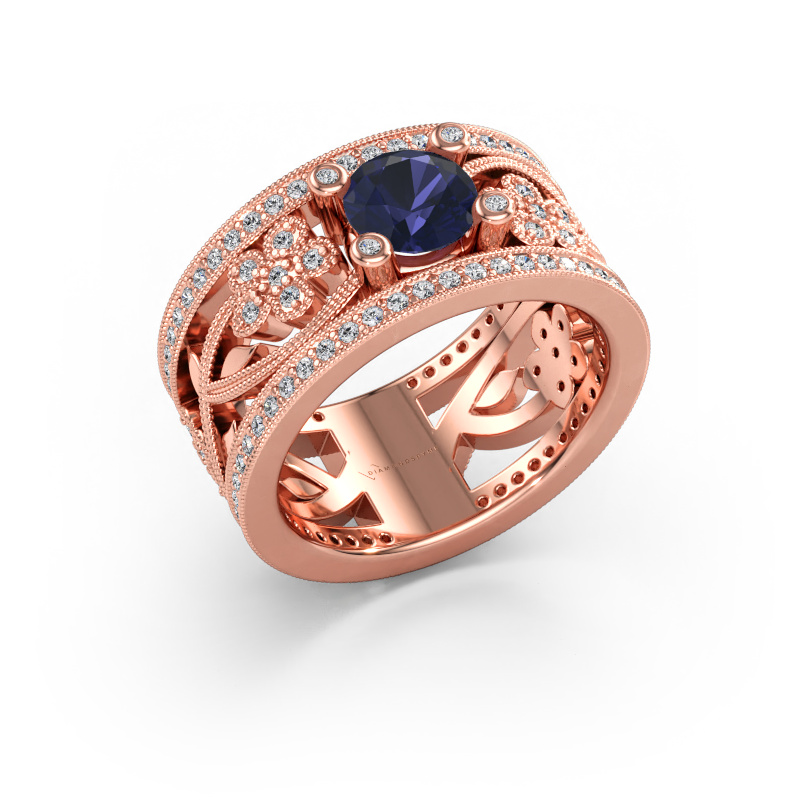 Immagine di Anello Severine 585 oro rosa Zaffiro 6 mm