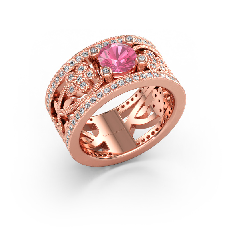 Immagine di Anello Severine 585 oro rosa Zaffiro rosa 6 mm
