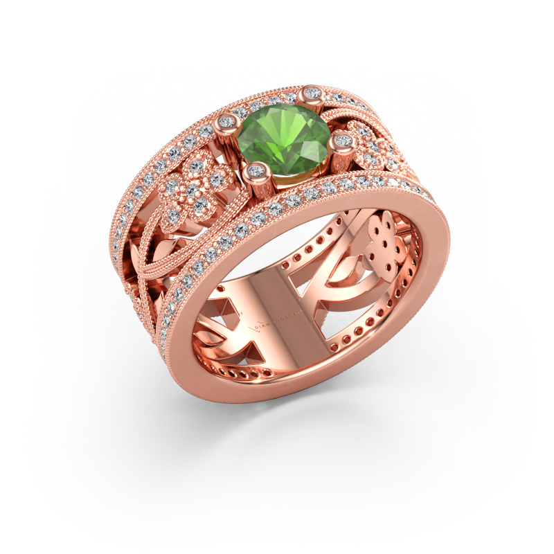 Bild av Ring Severine 585 roséguld Grön turmalin 6 mm