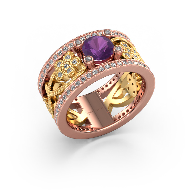 Bild von Ring Severine 585 Roségold Amethyst 6 mm