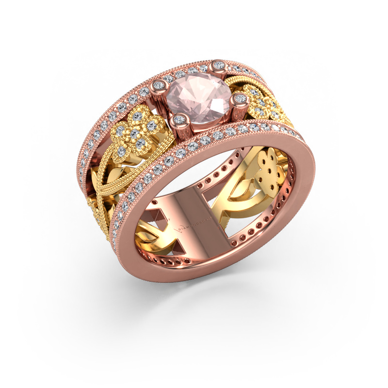 Image of Ring Severine 585 rose gold Morganite champagne 6 mm