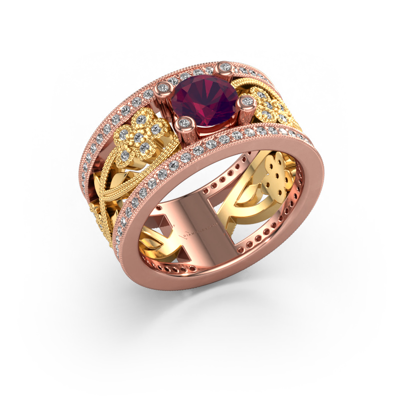 Bild von Ring Severine 585 Roségold Rhodolit 6 mm