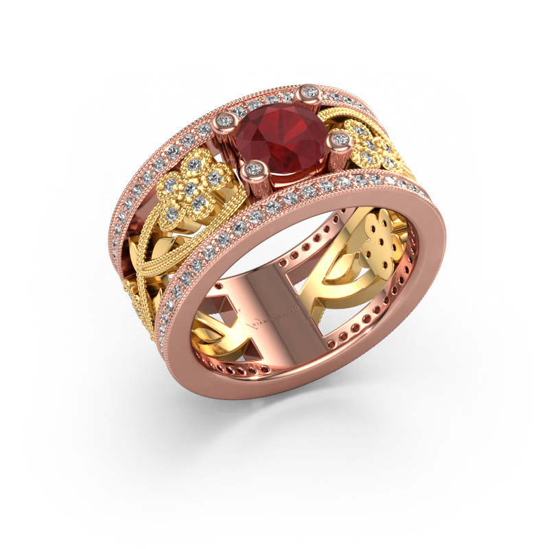 Image of Ring Severine 585 rose gold Ruby 6 mm