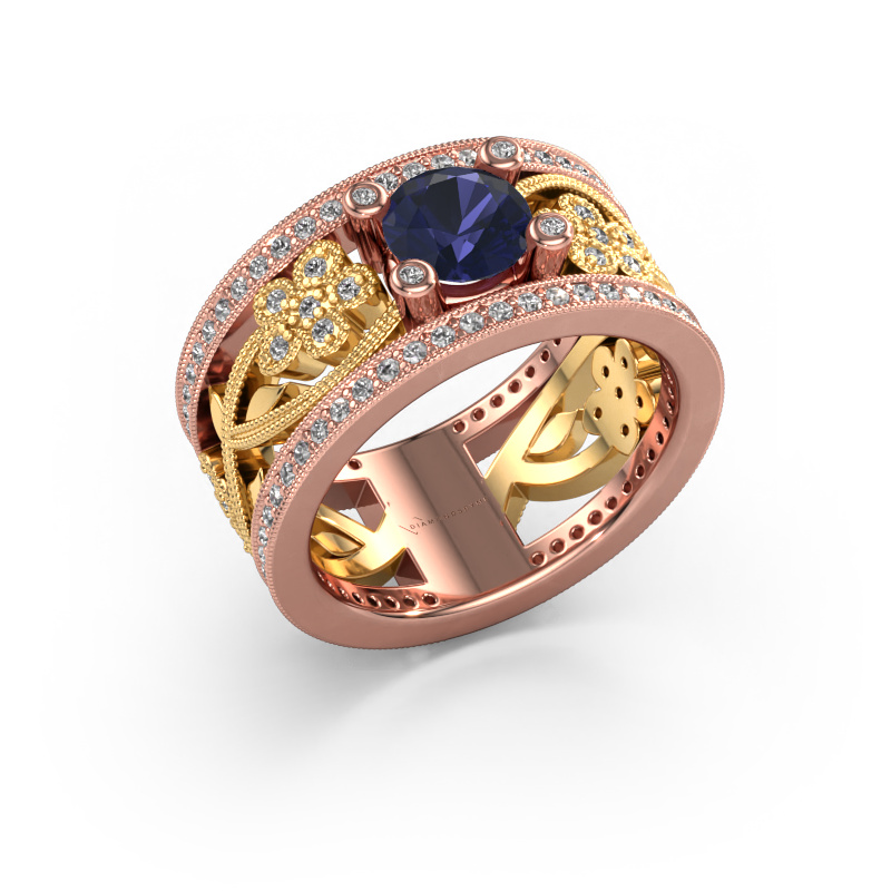 Bild von Ring Severine 585 Roségold Saphir 6 mm
