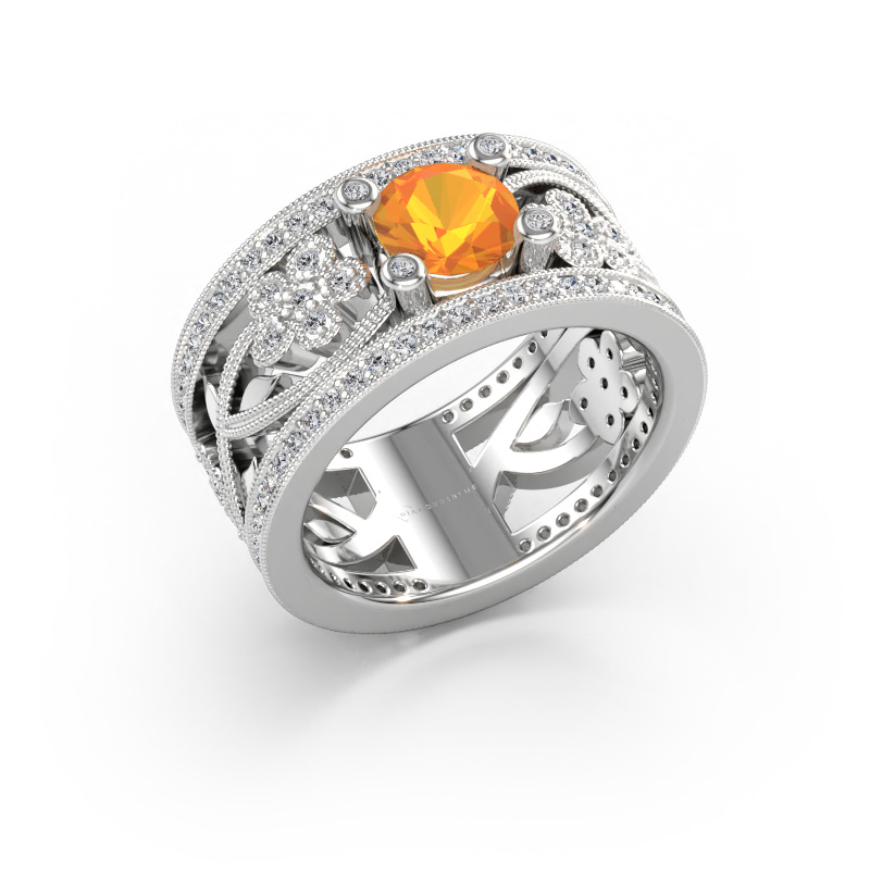 Bild av Ring Severine 585 vitt guld Citrin 6 mm