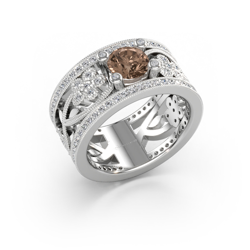 Bild av Ring Severine 585 vitt guld Brun diamant 1.405 crt