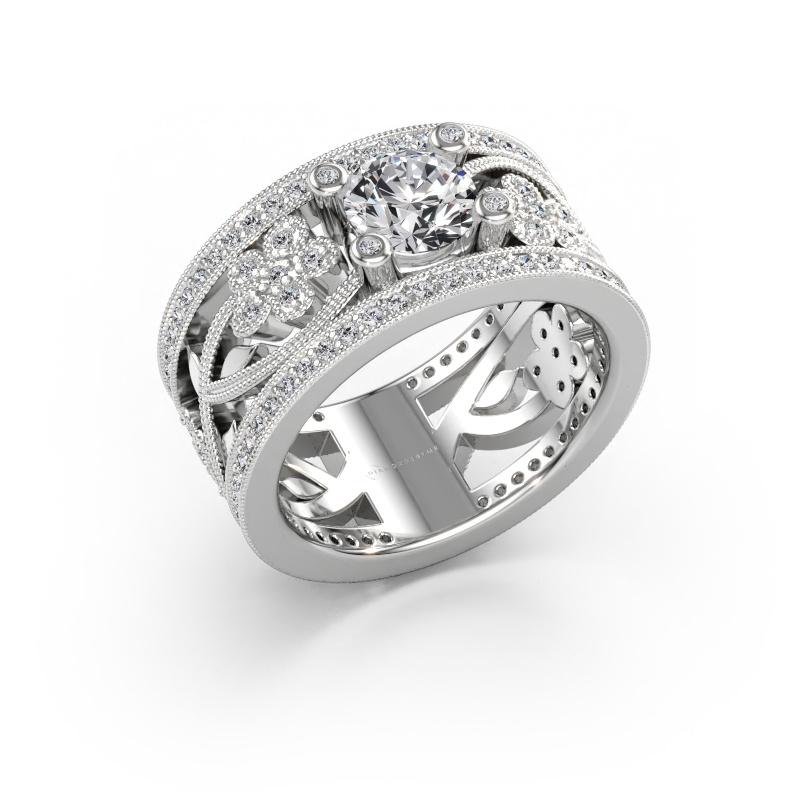 Immagine di Anello Severine 585 oro bianco Diamante a tua scelta 6 mm