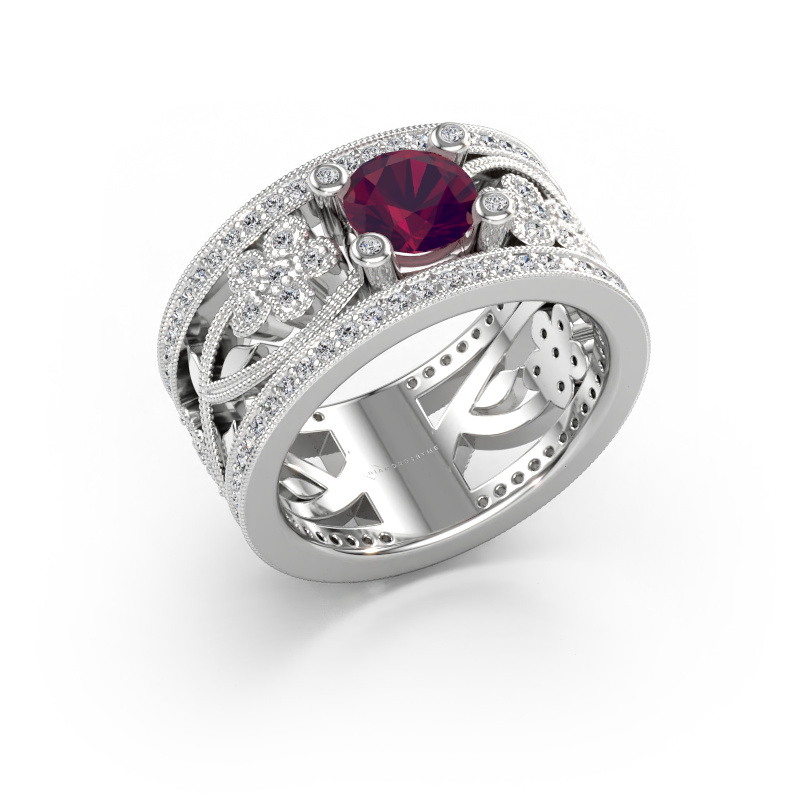 Immagine di Anello Severine 585 oro bianco Rodolite 6 mm
