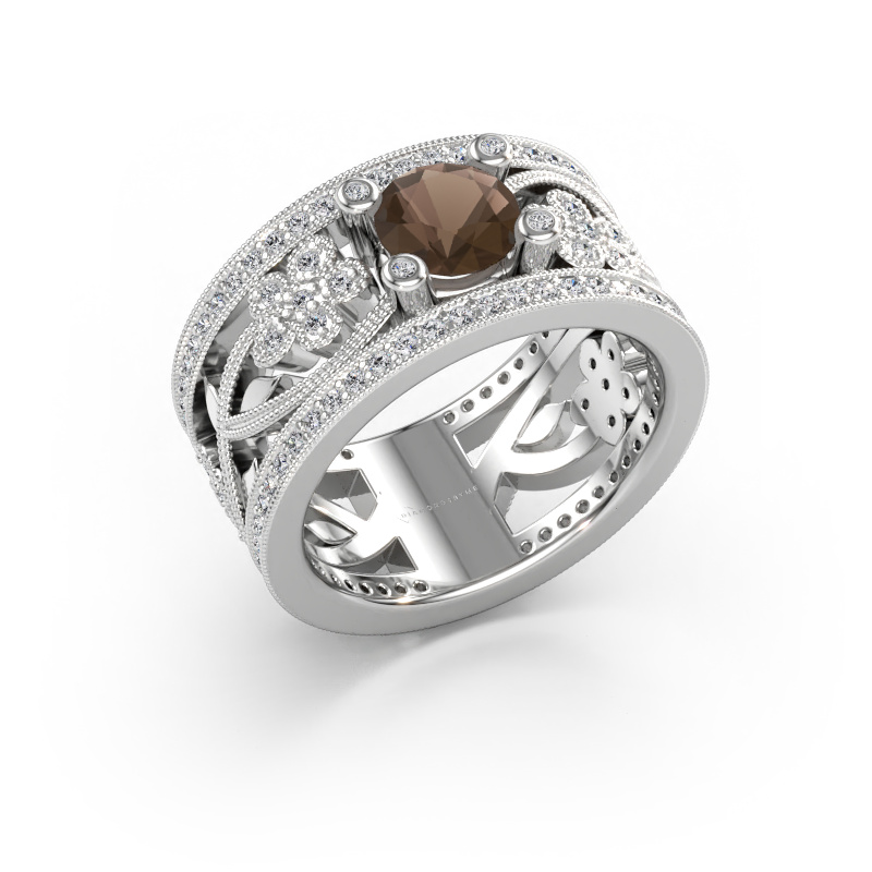 Bild av Ring Severine 585 vitt guld Rökkvarts 6 mm