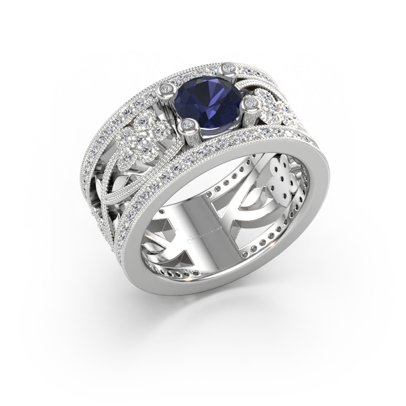 Immagine di Anello Severine 585 oro bianco Zaffiro 6 mm
