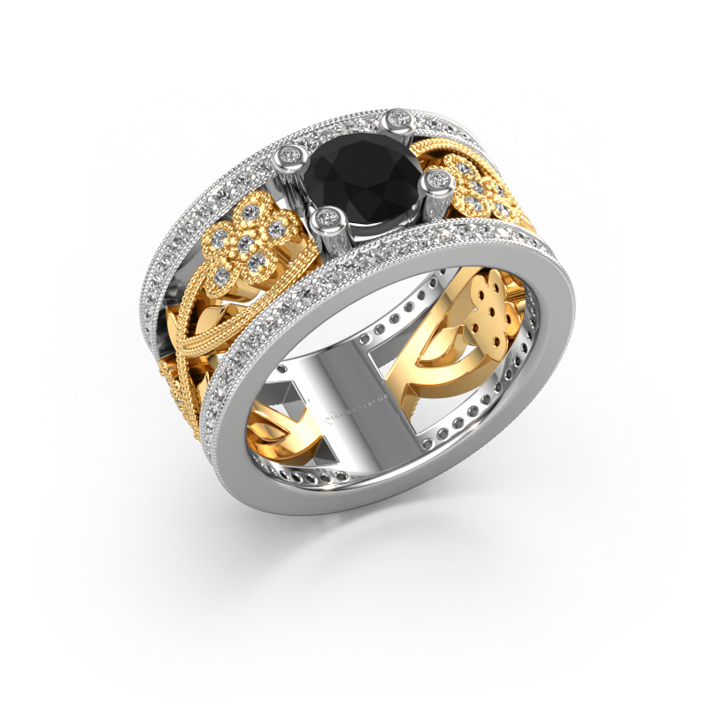 Image de Bague Severine 585 or blanc Diamant noir 1.565 crt