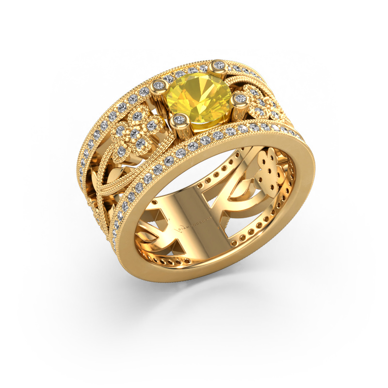 Bild von Ring Severine 585 Gold Gelb Saphir 6 mm