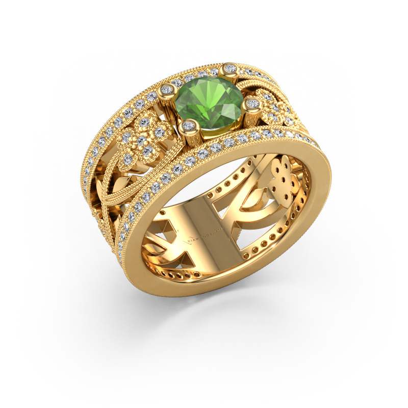 Bild von Ring Severine 585 Gold Turmalin grün 6 mm