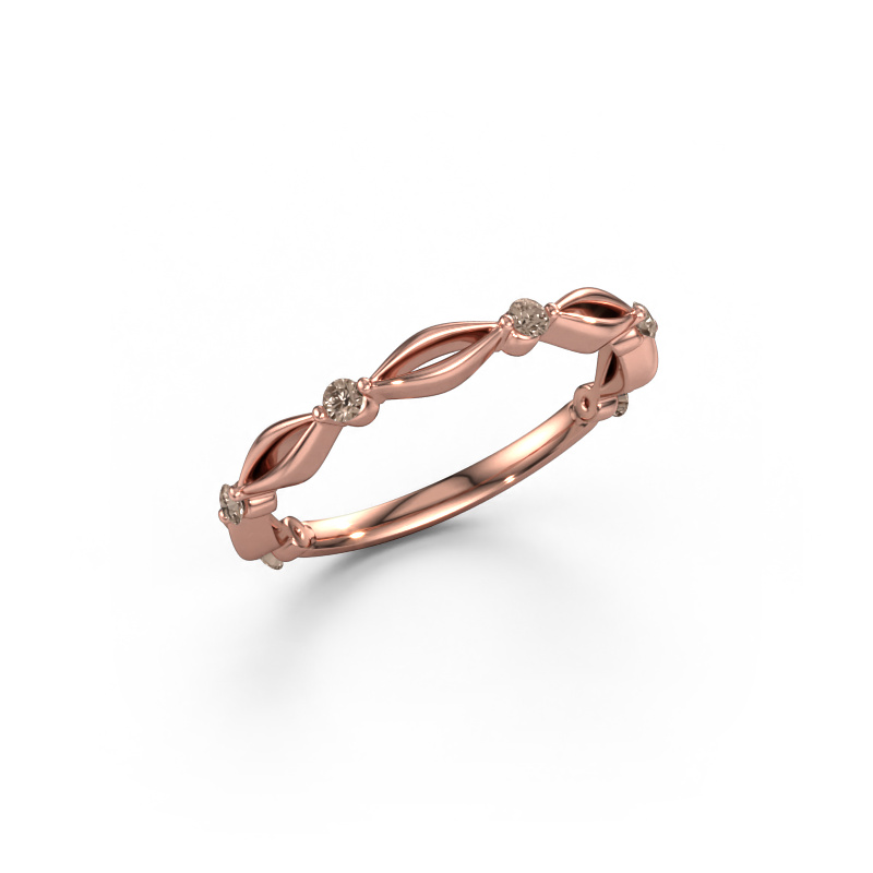 Image of Stackable ring Shalon 585 rose gold Brown diamond 0.15 crt