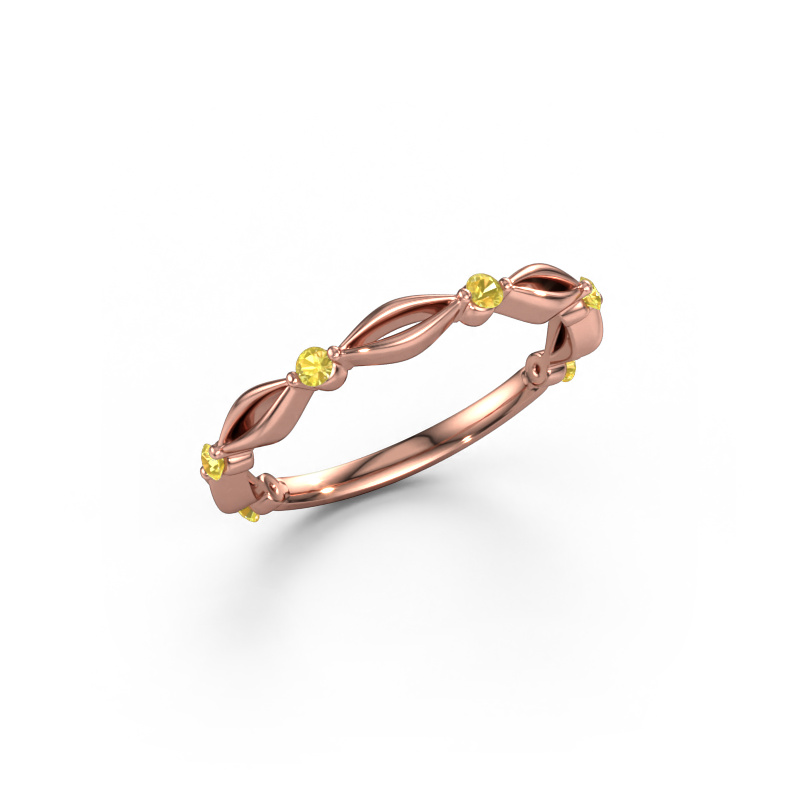 Image of Stackable ring Shalon 585 rose gold Yellow sapphire 1.8 mm