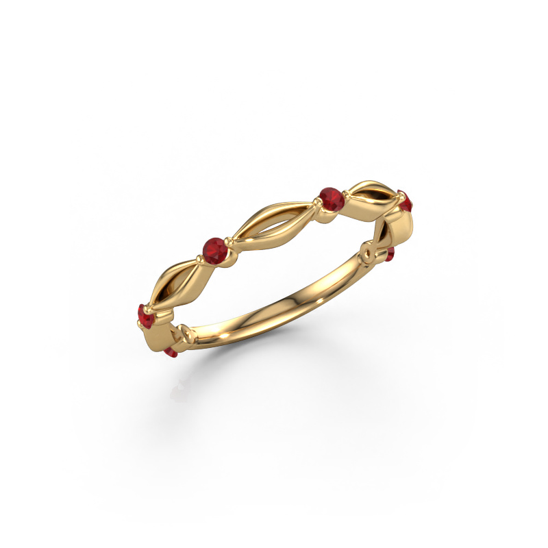Image of Stackable ring Shalon 585 gold Ruby 1.8 mm