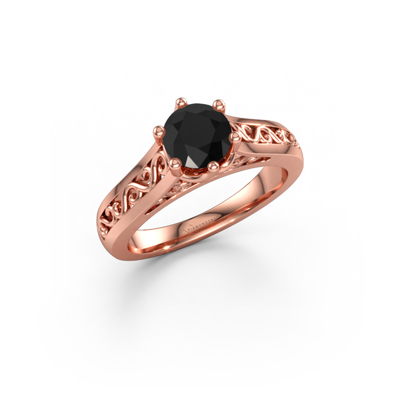 Immagine di Anello di fidanzamento Shan 585 oro rosa Diamante nero 0.96 crt
