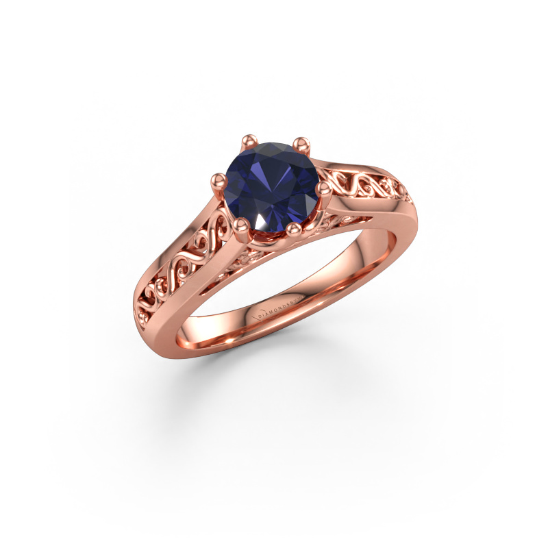 Bild av Förlovningsring Shan 585 roséguld Safir 6 mm