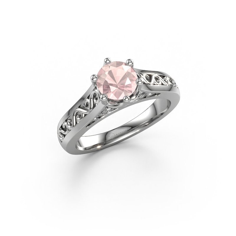 Image of Engagement ring Shan 950 platinum Morganite champagne 6 mm