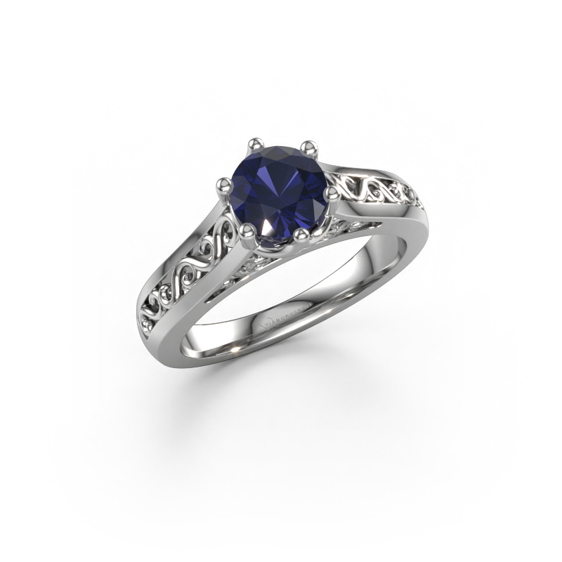Image of Engagement ring Shan 950 platinum Sapphire 6 mm