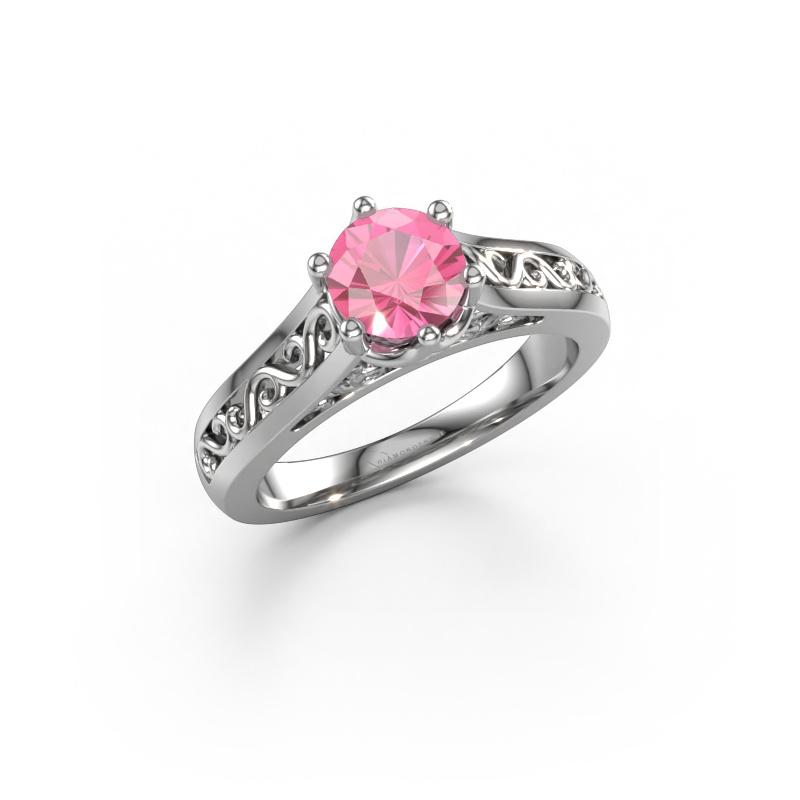 Bild von Verlobungsring Shan 950 Platin Pink Saphir 6 mm