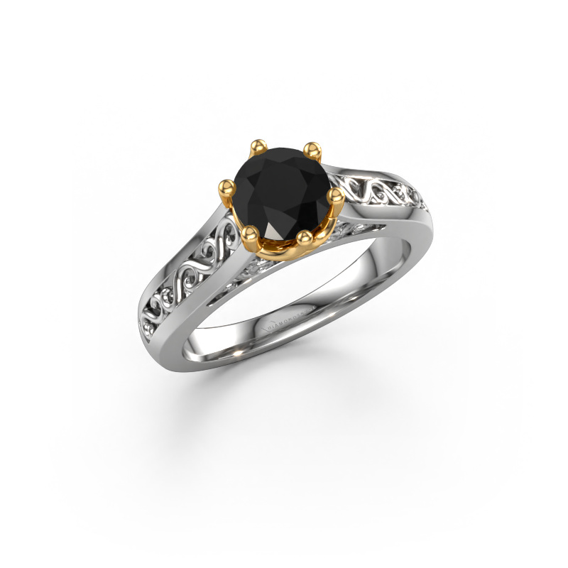 Bild von Verlobungsring Shan 585 Weißgold Schwarz Diamant 0.96 crt
