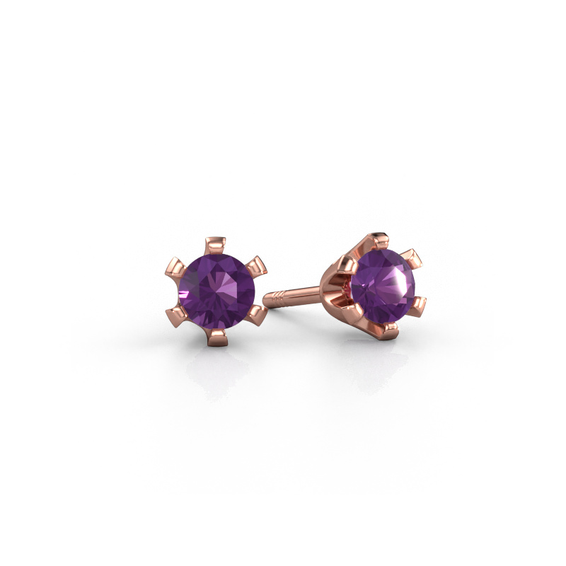 Bild von Ohrsteckers Shana 585 Roségold Amethyst 4 mm