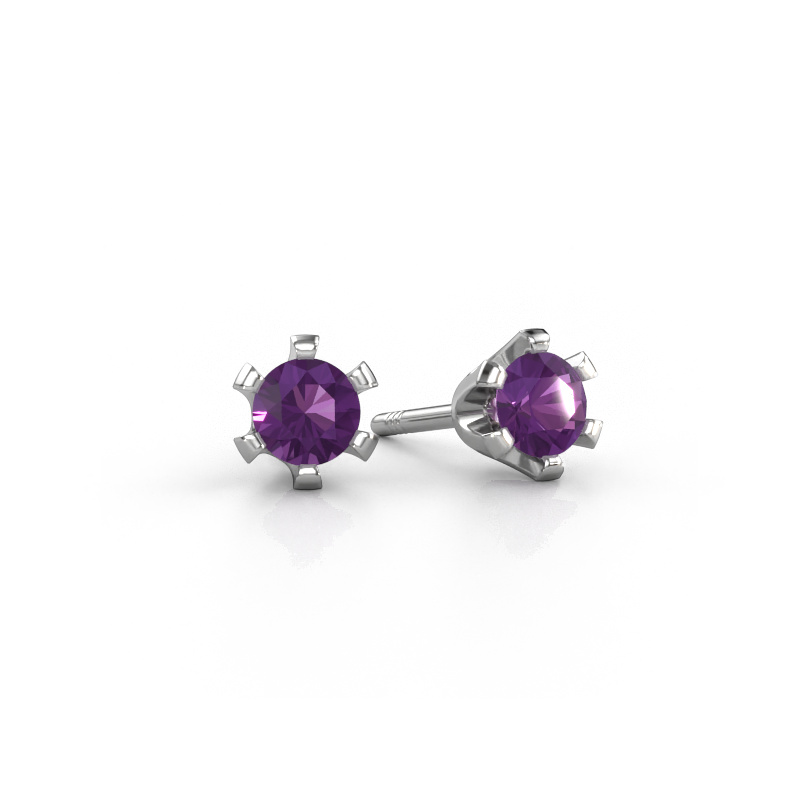 Bild von Ohrsteckers Shana 585 Weißgold Amethyst 4 mm