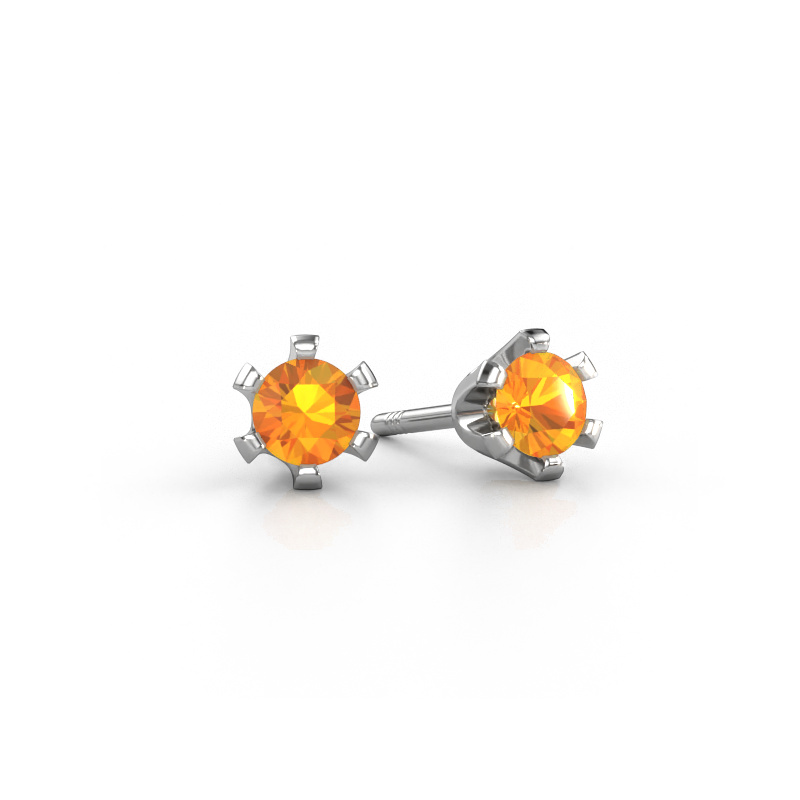 Image of Stud earrings Shana 950 platinum Citrin 4 mm
