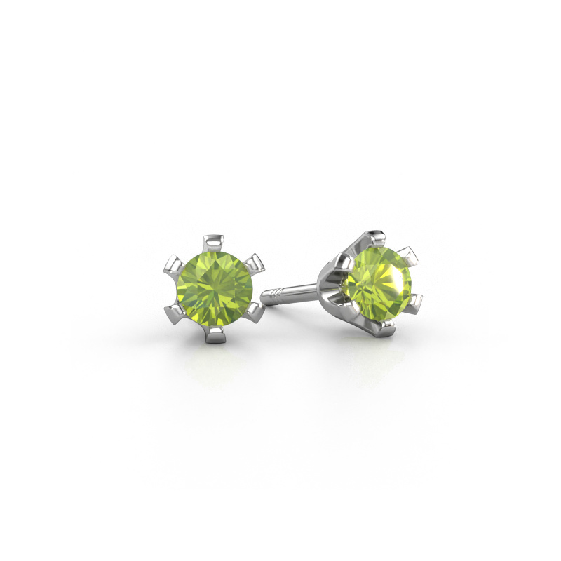 Bild von Ohrsteckers Shana 950 Platin Peridot 4 mm