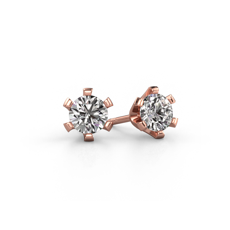 Image de Clous d'oreilles Shana 585 or rose Diamant 1.00 crt