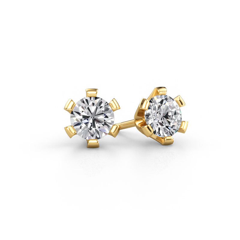 Bild av Stiftörhängen Shana 585 gult guld Diamant 1.40 crt